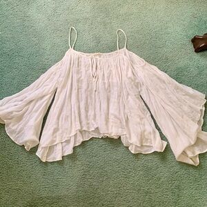 Cotton Candy LA white gauze flowy top S